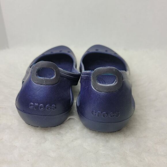Crocs  Kadee Womens Slip on Navy Blue Casual Ballet Flats Shoes Size 7 - Picture 2 of 8